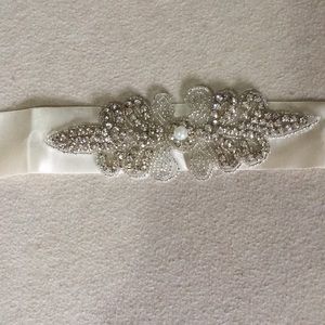 Silk and rhinestone belt